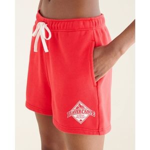 Roots Beaver Canoe Sweat Shorts Size XXS Red